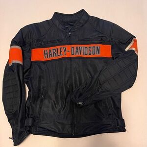 Harley-Davidson Men's Black and Orange Performance Jacket